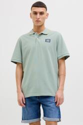 JACK & JONES Jack & Jones, Galléros pamutpóló logóval, Halványzöld, L (12269238-ICEBERG-GREEN-L)
