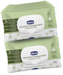Chicco biológiailag lebomló nedves törlőkendő csomag, Kupakos kiszerelésben, Alkohol- és szappanmentes, 0 hónap+, 12 csomag x 60 db (1205070PK12-7)