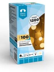 DekorTrend Crystalline toldható LED jégcsapfüzér 300 x 40 cm, 100 db MELEG FEHÉR LED, fekete kábel, Kül- és beltéri (KAT_204)