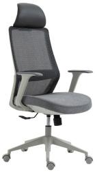 Kring Amos irodai szék, hálós háttámla, szövet ülés, 4D karok, dönthető háttámla, szürke (8323H)