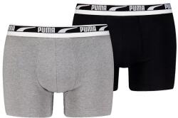 PUMA Puma, Logós derekú boxer szett - 2 db, Fekete, Melange világosszürke, XL (701226392-002-XL)