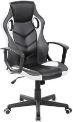 Kring Mario irodai szék, állítható magasságú, billenő mechanizmussal, PU, Fehér/Fekete