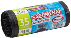 MISAVAN Tekercs 15 Misavan Super Resistant háztartási táska, 35 l, fekete (MSV6110)
