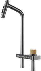 Higold Waterfall 980194 konyhai csaptelep vízesés áramlási rendszerrel, kihúzható fejjel, 2 funkciós zuhany, Gunmetal (980194)