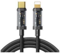 JOYROOM adatkábel, type-c - lightning, 2.4a, 20w, pd gyorstöltő, 120cm, cipőfűző, fekete (S-CL020A12_B)