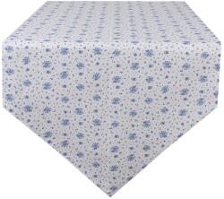 Clayre & Eef pamut asztali futómű 50x160 cm, Fehér/kék (BRB65)