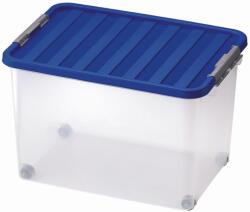 Heidrun Clipbox Átlátszó Tároló doboz 45L 52x36, 5x34cm gurulós, Clippes tetővel (401607)
