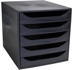 Exacompta Irattároló, műanyag, 5 fiókos, EXACOMPTA Ecobox ExoBlack, fekete (EX229014D) (EX229014D)