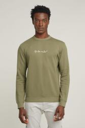 G-Star RAW G-Star, Organikuspamut logós pulóver, Khaki, L (D26407-D257-6057-L)