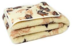  Acero Merinó Gyapjútakaró - 150x200 cm, Ekrü Barna Levelekkel