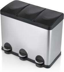  Cos gunoi triplu compartiment cu pedala, 3x15 l, inox 38742 Cos de gunoi