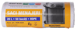 Horeca Saci menaj albi Horeca HPDE, 20 L, 50 bucati (D57-HOR-4224)