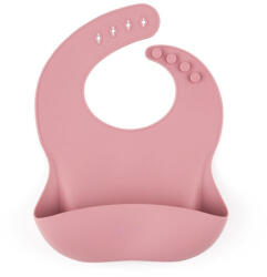 Petite&Mars - Baveta moale Take&Match, Reglabil, Cu buzunar colector, Silicon, Fara BPA, 6 luni+, Roz (706820) Bavata