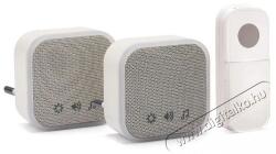 VELAMP Vezeték nélküli ajtócsengő DOM052 aljzathoz - 2 db, 150 m, 36 dallam