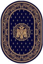 LOTOS Covor Oval Bisericesc Lotos 15032-810, Imprimeu cu Vultur Bicefal, Marime 150 x 230 cm, Albastru, Inaltime Fir 8 mm, Antialergic, Polipropilena, Manastire, Biserica, Altar, Naos, Pronaos, Capela Covor