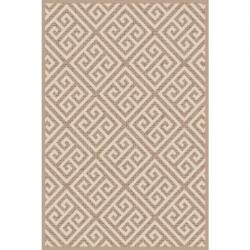 Cappuccino Covor Model Cappuccino 16063-10, Marime 80 x 150 cm, Alb, Bej, Inaltime Fir 7 mm, Antialergic, Polipropilena, Living, Dormitor, Sufragerie, Birou Covor