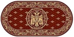 LOTOS Covor Oval Bisericesc Lotos 15077-210, Imprimeu cu Vultur Bicefal, Marime 100 x 200 cm, Grena, Rosu, Inaltime Fir 8 mm, Antialergic, Polipropilena, Manastire, Biserica, Altar, Naos, Pronaos Covor