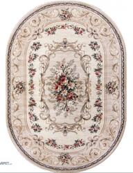 LOTOS Covor Oval Lotos 535-106, Marime 200 x 300 cm, Bej, Crem, Inaltime Fir 8 mm, Antialergic, Polipropilena, Living, Dormitor, Sufragerie, Birou Covor