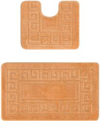 Ethnic Set 2 Covorase Baie Model Ethnic 2589, Marimi 50 x 80 40 x 50 cm, Bej, Antiderapant, Antialergic, Polipropilena Covor