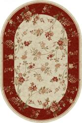 LOTOS Covor Oval Lotos 551-120, Marime 150 x 230 cm, Crem, Rosu, Inaltime Fir 8 mm, Antialergic, Polipropilena, Living, Dormitor, Sufragerie, Birou Covor