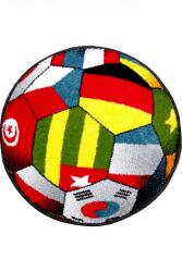 Kolibri Covor Rotund Camera Copii Model UEFA 11110-180, Marime 67 x 67 cm, Multicolor, Inaltime Fir 9 mm, Antialergic, Polipropilena, Gradinita, Cresa, Loc de Joaca Covor