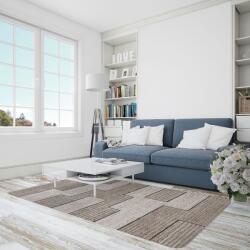 Fashion Covor Model Fashion 32002-120, Marime 80 x 150 cm, Crem, Maro, Inaltime Fir 12 mm, Antialergic, Polipropilena, Living, Dormitor, Sufragerie, Birou Covor