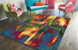 Kolibri Covor Abstract 11023-120, Marime 160 x 230 cm, Albastru, Rosu, Inaltime Fir 9 mm, Antialergic, Polipropilena, Living, Dormitor, Sufragerie, Birou Covor