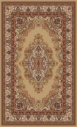 LOTOS Covor Lotos 1524-110, Marime 60 x 110 cm, Bej, Maro, Inaltime Fir 8 mm, Antialergic, Polipropilena, Living, Dormitor, Sufragerie, Birou Covor