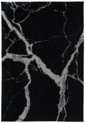 DYWAN Covor Premium Model DYWAN STATUARIO BLACK, Negru, Gri, Marime 160 x 230 cm, Tesatura Plata, Poliester, Bumbac, Antiderapant, Antialergic, Living, Dormitor, Sufragerie, Birou (DYWAN STATUARIO BLACK 160 Covor