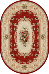 LOTOS Covor Oval Lotos 535-210, Marime 200 x 300 cm, Crem, Rosu, Inaltime Fir 8 mm, Antialergic, Polipropilena, Living, Dormitor, Sufragerie, Birou Covor