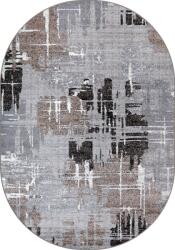 Mira Covor Oval Mira 24037-123, Marime 200 x 300 cm, Gri, Maro, Inaltime Fir 6 mm, Antialergic, Polipropilena, Living, Dormitor, Sufragerie, Birou Covor