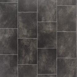Lara Linoleum Rezidential Antiderapant Clasa 21, Belgia, Model Lara 8409, Suport Spuma, Grosime 2.3 mm, Imitatie Gresie, Gri, Maro, PVC, Latime 2m, Marime 200 x 400 cm (LINOLEUM TURBO LARA 8409 2M size 2X4 Covor