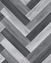 Venice Linoleum Rezidential Antiderapant Clasa 21, Belgia, Venice 961M, Suport Spuma, Grosime 2.3 mm, Imitatie Parchet, Gri, Negru, PVC, Latime 2m, Marime 200 x 400 cm
