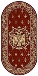 LOTOS Covor Oval Bisericesc Lotos 15032-210, Imprimeu cu Vultur Bicefal, Marime 150 x 230 cm, Grena, Rosu, Inaltime Fir 8 mm, Antialergic, Polipropilena, Manastire, Biserica, Altar, Naos, Pronaos Covor
