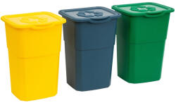 DEA home Eco Műanyag Szemetes Készlet Szelektív Hulladékokhoz 3X50L - Színes