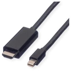 Valueline kábel Mini DisplayPort 1.2 - HDMI (UHDTV), Mini DP-UHDTV, 4K60Hz, M/M, 2m, fekete 11.99. 5796-10 (11.99.5796-10)