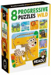 Headu Puzzle-uri progresive educaționale Headu - Natură sălbatică, 8 bucăți (HMU55607) Puzzle