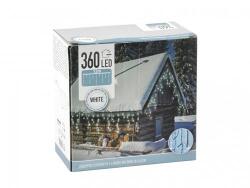  360 LED-es Jégcsap Kültéri-Beltéri Fényfüzér - Hideg Fehér, 12 méter Széles