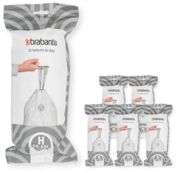 Brabantia Saci de gunoi Brabantia PerfectFit Touch/Push/Big Bin 1005573, Dimensiune H, 50-60 L, 120 buc, Alb (1005573) Cos de gunoi