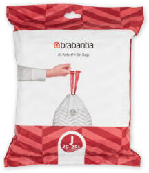 Brabantia Saci de gunoi Brabantia PerfectFit NewIcon/Bo 650543, Dimensiune J, 20-25 l, 40 buc, Alb (650543) Cos de gunoi
