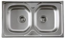 Artenova AE 860 C mosogatótálca (860x500 mm, 2 medence) komplett 3 1/2" szifoncsomaggal (1024)