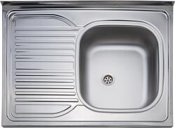 DONAU DE 311 BAL mosogatótálca (800x600 mm, 1 medence+csepptálca) komplett szifoncsomaggal, bal (1047)