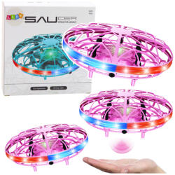  RC Kézi Vezérlésű UFO Drone LED Lámpák Rózsaszín 24720