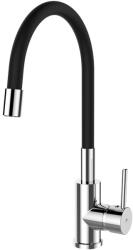 RUBINETA Baterie bucatarie cu pipa flexibila Rubineta Twister finisaj crom lucios-negru mat (TW30068)