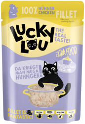 Lucky Lou 48x70g Lucky Lou Extra Food Csirkefilé húslevesben nedves macskatáp