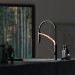 RUBINETA Baterie bucatarie cu pipa flexibila Rubineta Ultima finisaj negru mat-rose gold (UL500638)