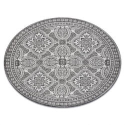 My carpet company My Carpet Company Fonott Sizal Loft 21193 Kör Boho Elefántcsont/Ezüst/Szürke Kör 120 cm Szőnyeg