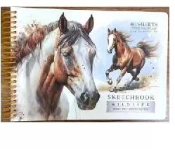 Plus Line Plus Line: Ló mintás vázlatfüzet - A5-ös, 40 lapos (FC-N9653)