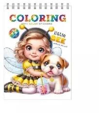 Plus Line Plus Line: Little Bee spirálos színezőfüzet matricával, 12 lapos (FC-24217)