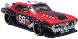 Mattel Pull-Back Speeders - Muscle Mania 01/06 felhúzható kisautó - Custom 1968 Camaro (1: 43) (HPT04_JCM10)